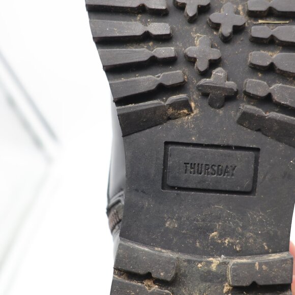 Thursday Boot Co. Everyday Combat Boots Women's Size 8.5 Black Leather Zip Side - Picture 9 of 10